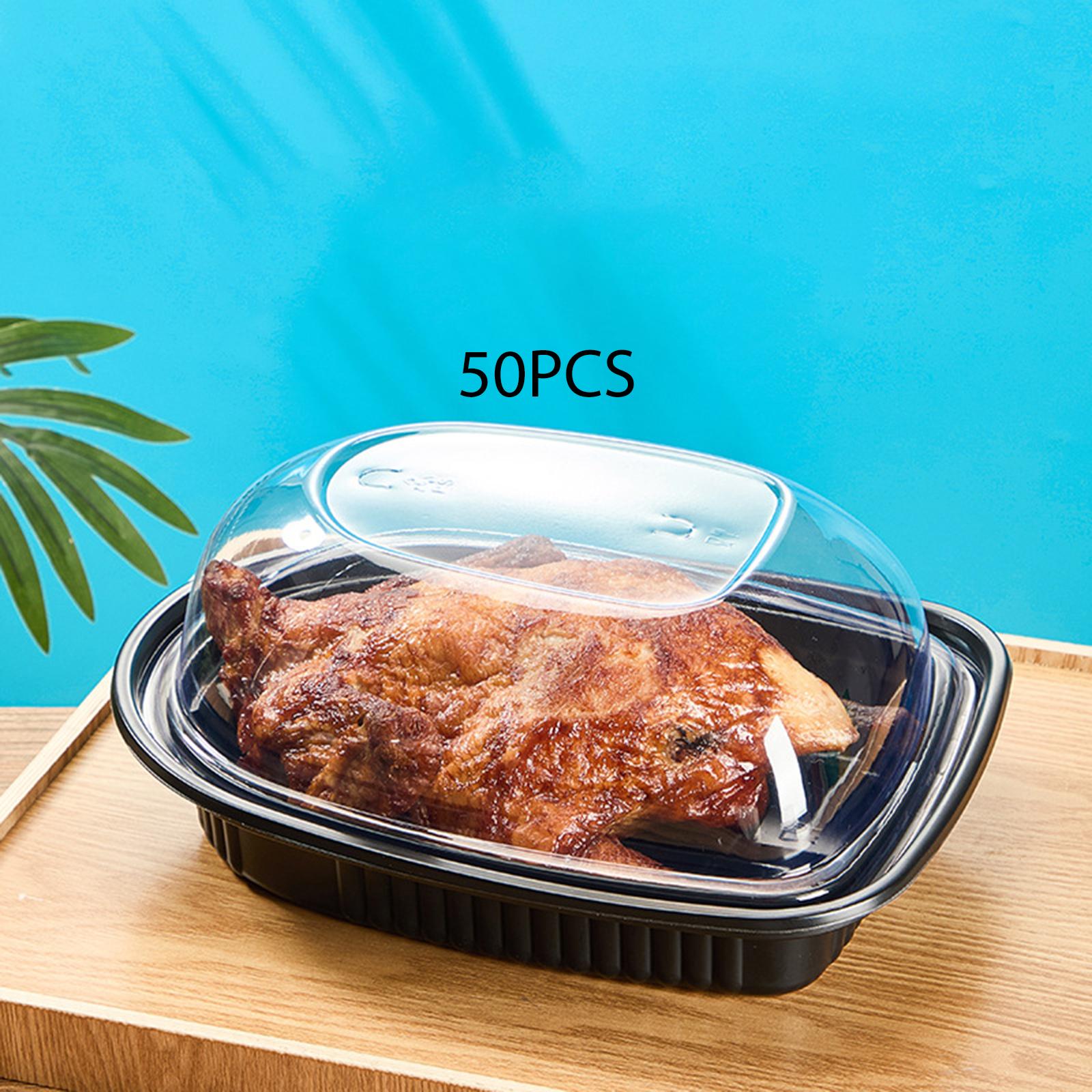 Meal Prep Rotisserie Chicken - Einweg-Rotisserie-Hähnchen-Bratbehälter Große Meal-Prep-Aufbewahrungsboxen mit Klarsichtdeckel für