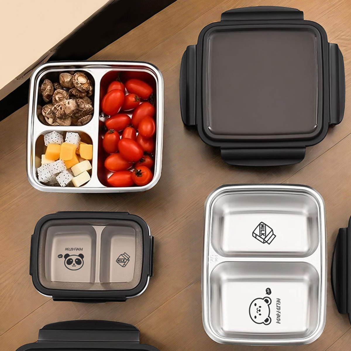 Meal Prep Microwave - WORTHBUY 2/3-Gitter, Lunchbox aus Edelstahl 304,