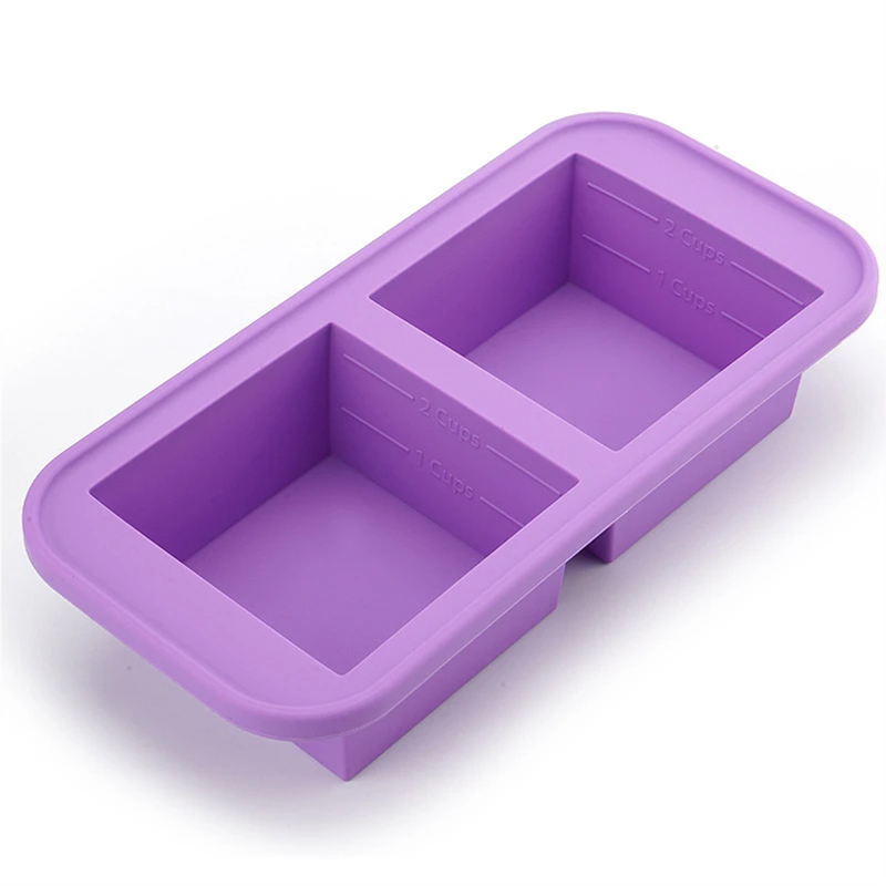 Meal Prep Oven Safe Containers - 1/2 Tassen Silikon-Gefrierformen mit Deckel, wiederverwendbare
