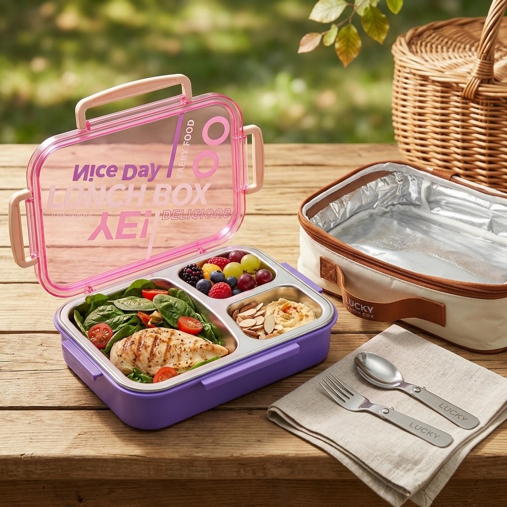 Meal Prep Meal Ideas - Mikrowellengeeignete 304 Edelstahl Bento-Box Auslaufsicher 2/3
