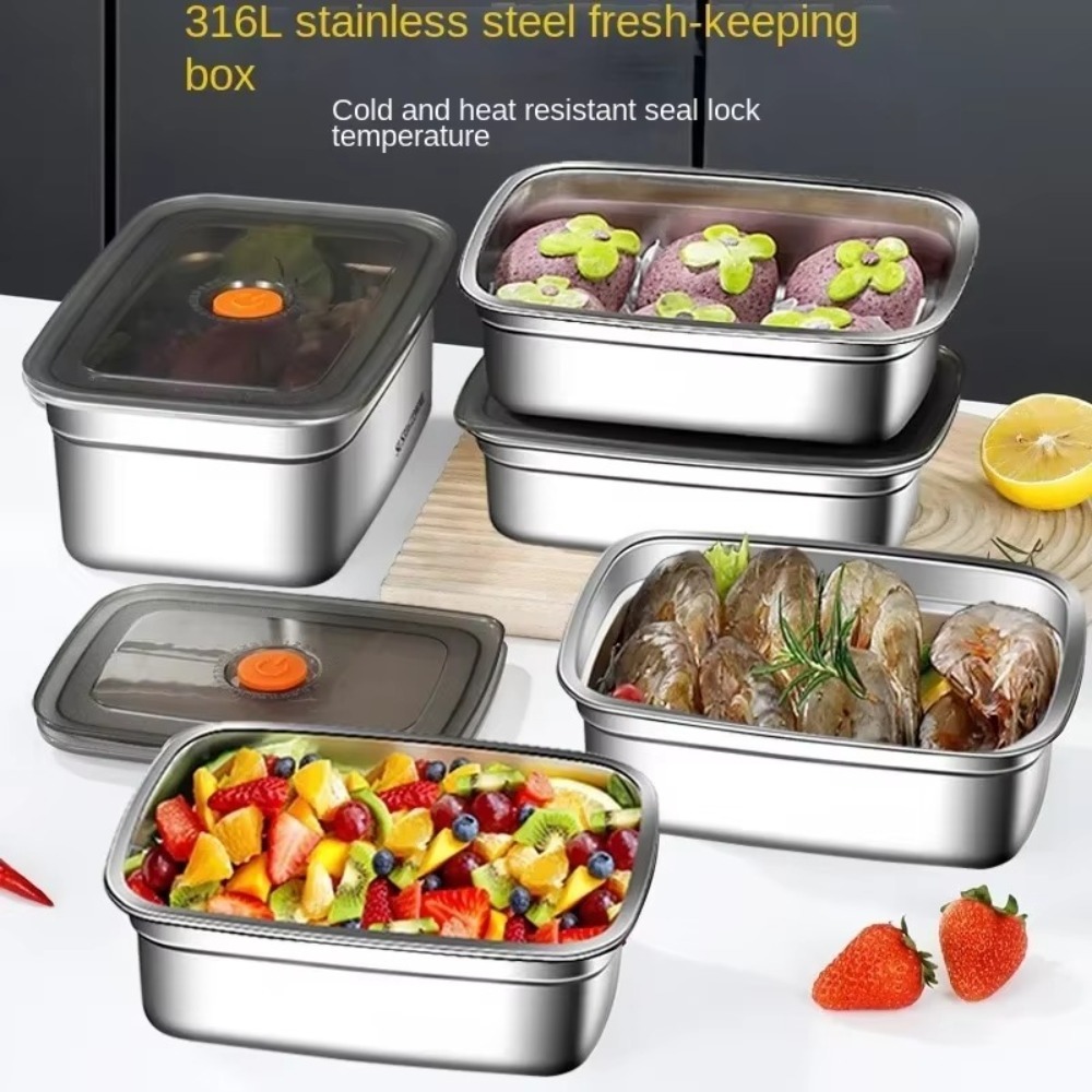 Meal Prep Microwave - Edelstahl Camping Lunchbox Auslaufsichere Mikrowelle Geeignete