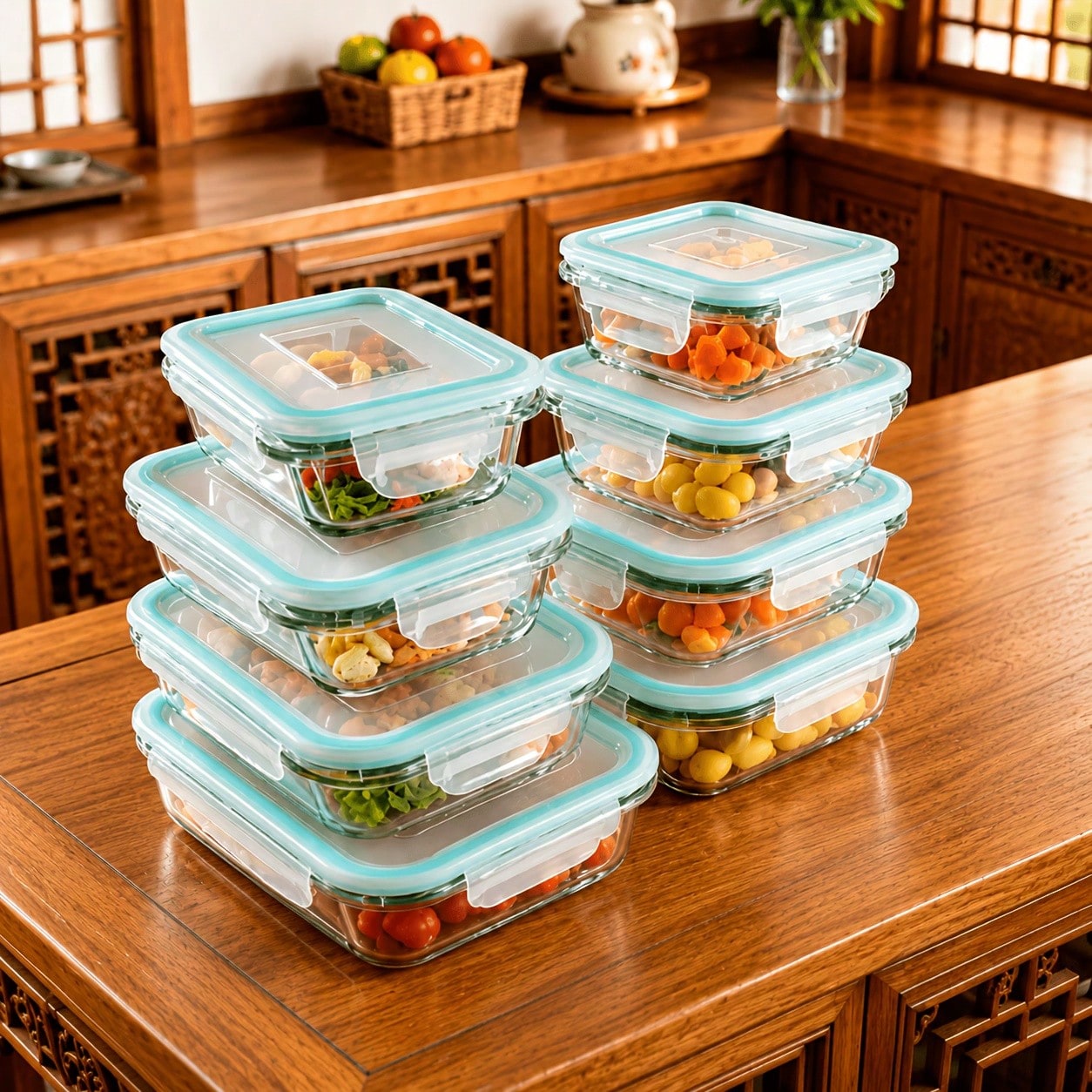 Meal Prep Oven Safe Containers - Glas-Lebensmittelbehälter, elegante, moderne, luftdichte Meal-Prep-Behälter, 16er-Pack,
