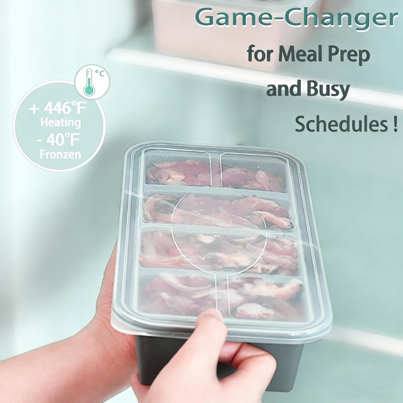 Meal Prep Oven Safe Containers - Silikon-Gefrierformen Eiswürfelschale Silikon-Gefrierbehälter mit Deckel für