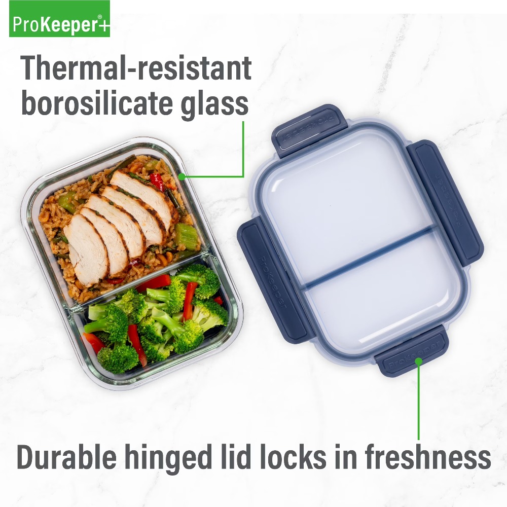 Meal Prep Glass Containers Oven Safe - Premium Borosilikatglas Meal-Prep-Behälter für Mittagessen und
