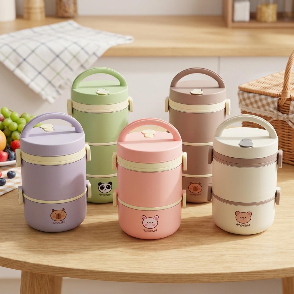 Meal Prep Microwave - 304 Edelstahl Thermische Lunchbox Bento-Box-Set Mikrowellengeeignete