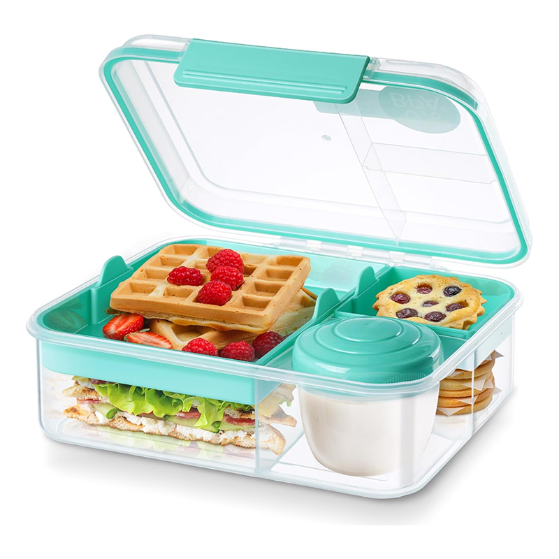Meal Prep Meal Ideas - 4-Fach Auslaufsichere Bento-Lunchbox mit Abnehmbaren Fächern