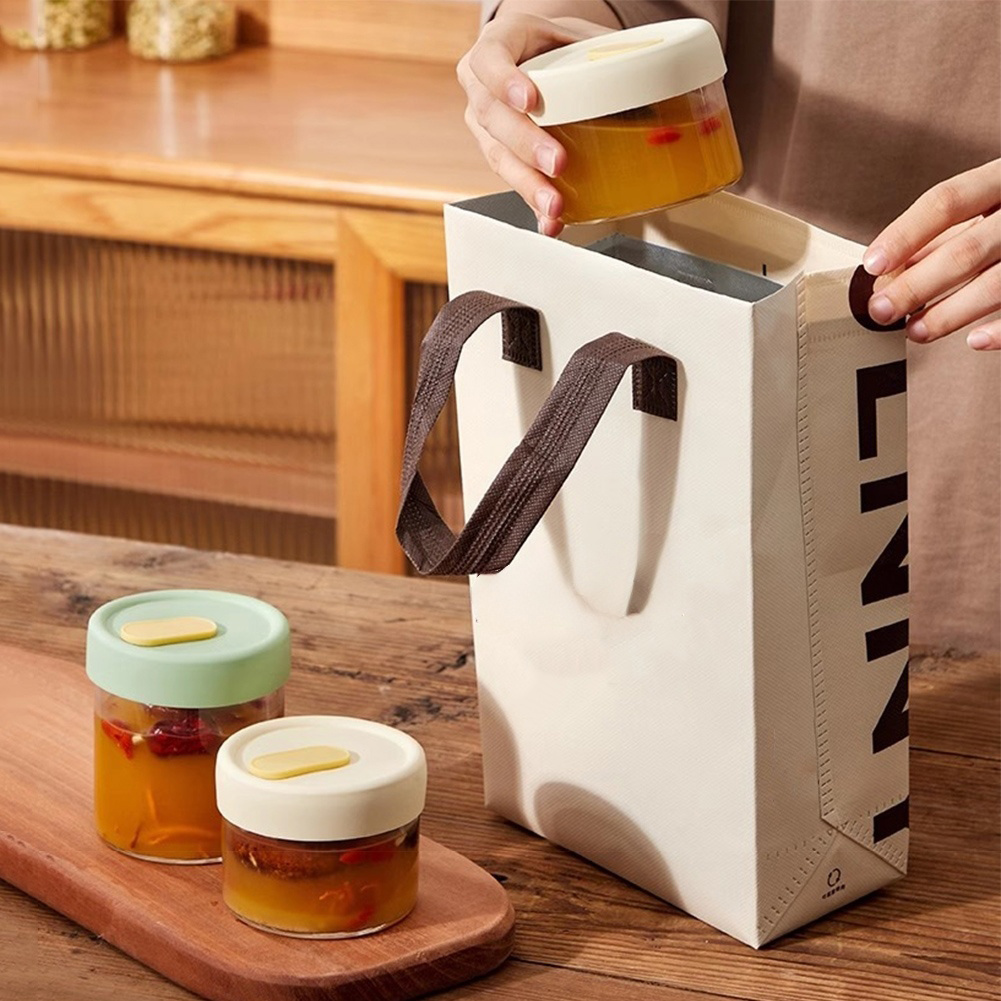 Meal Prep Oven Safe Containers - Klare Glasbehälter für Knochenbrühe, Gefriergeeignete Luftdichte