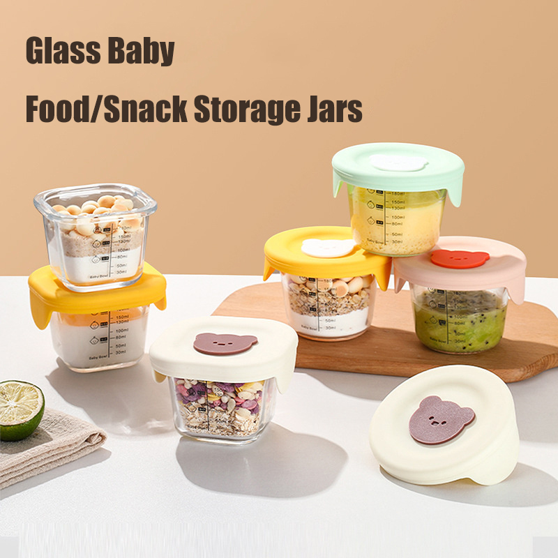 Meal Prep Glass Containers Oven Safe - 180 ml Glas-Vorratsdosen für Babynahrung mit