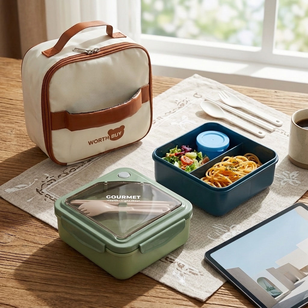 Meal Prep Meal Ideas - Mikrowellengeeignete Plastik-Bento-Lunchbox Auslaufsichere Unterteilte Mahlzeiten-Vorbereitungs-Lebensmittelbehälter mit