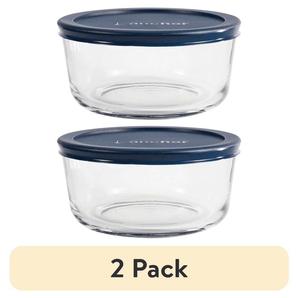 Meal Prep Glass Containers Oven Safe - 2er-Pack Runde Glas-Lebensmittelbehälter mit Luftdichten Deckeln