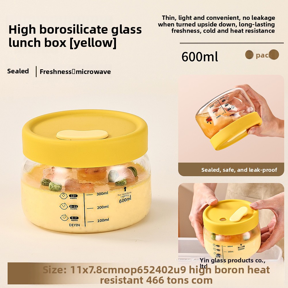 Meal Prep Microwave - Frischhaltedose aus Glas, luftdicht, auslaufsicher, Futternapf,