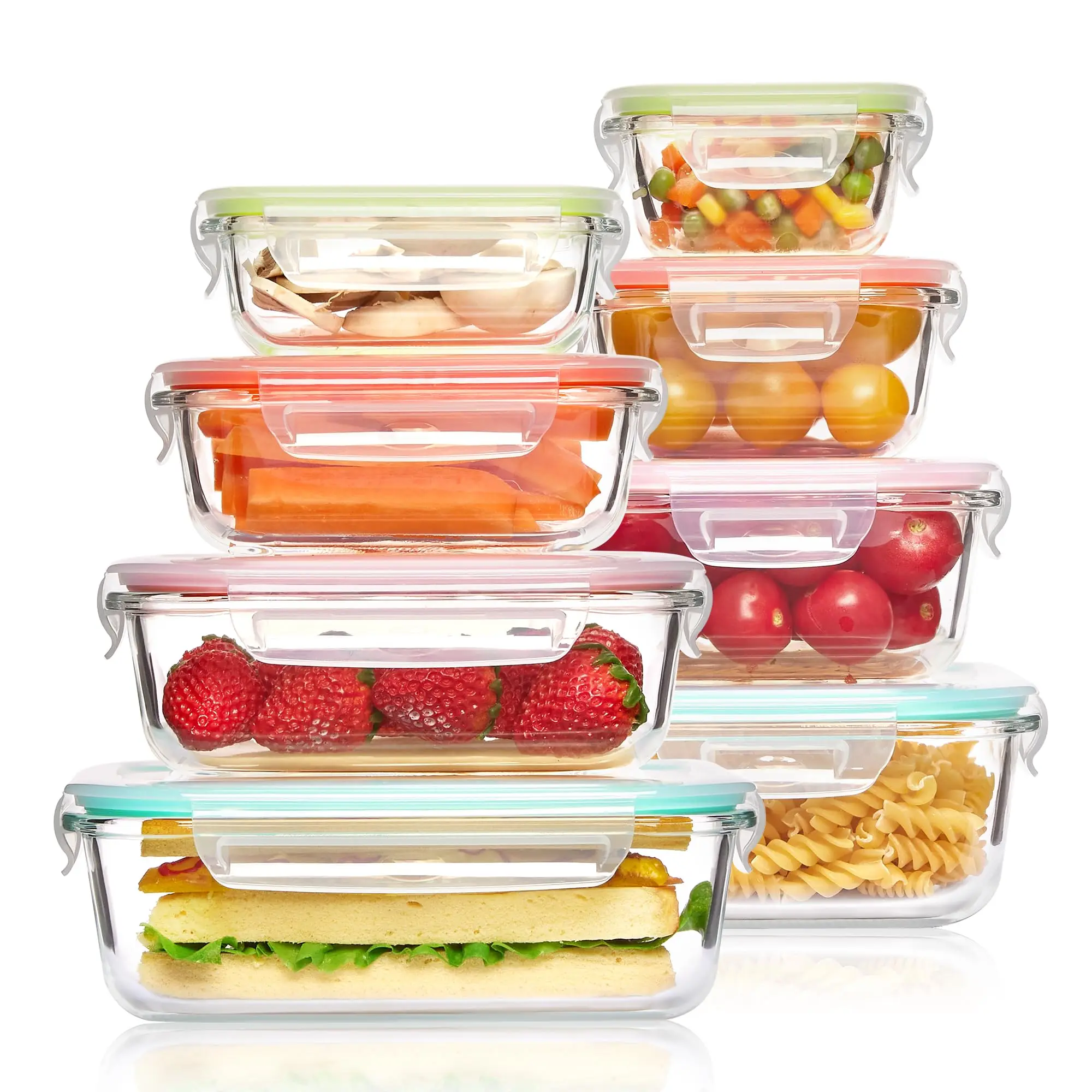 Meal Prep Glass Containers Oven Safe - Lunchbox aus Glas, Aufbewahrungsbehälter für Lebensmittel,