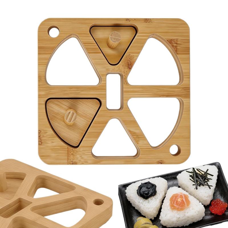 Meal Prep With Rice - Holz-Onigiri-Reisballform mit 5-6 Löchern, japanischer Musubi-Maker,