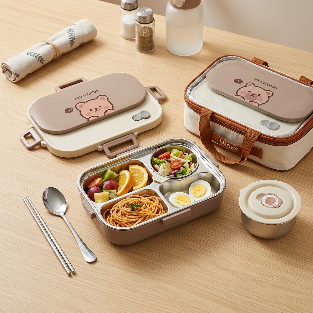 Meal Prep Meal Ideas - 304 Edelstahl Bento-Box Auslaufsichere Lunchbox Mit