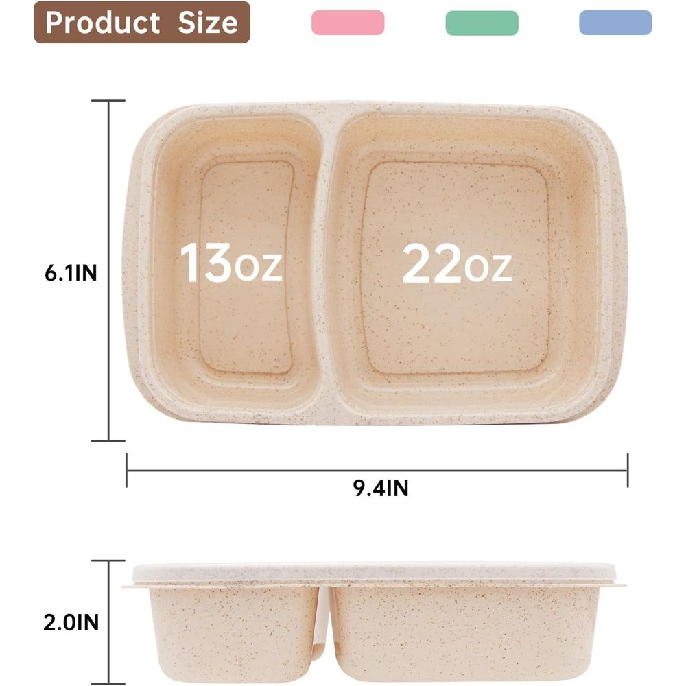 4er-Pack Bento-Lunchbox, 2-Fac – Meal Prep Microwave Bewertung und Preis