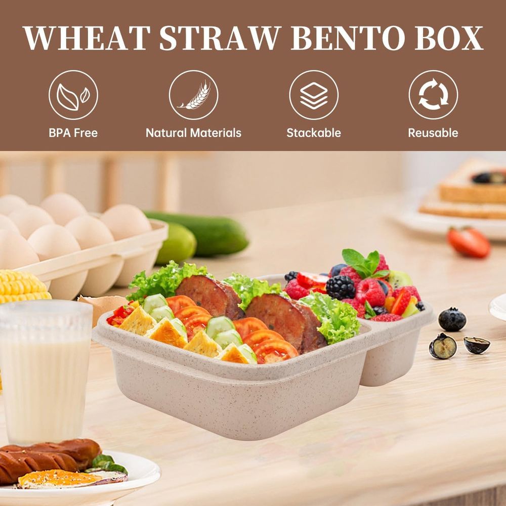 4er-Pack Bento-Lunchbox, 2-Fac – Meal Prep Microwave Bewertung und Preis