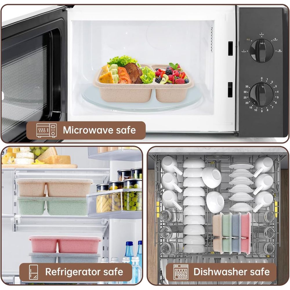 4er-Pack Bento-Lunchbox, 2-Fac – Meal Prep Microwave Bewertung und Preis