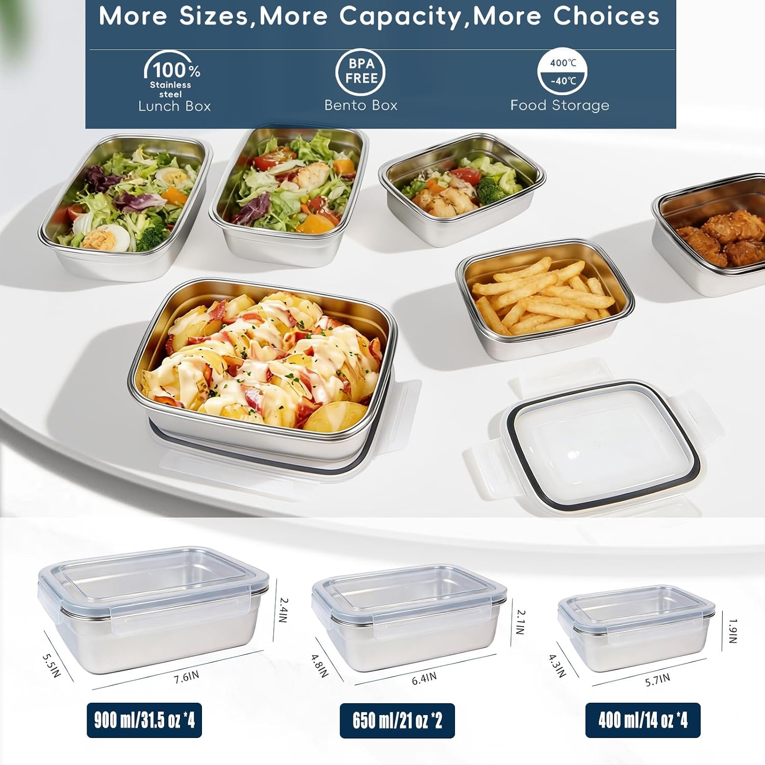 10 Stück 304 Edelstahl-Lebensm – Meal Prep Oven Safe Containers Bewertung und Preis