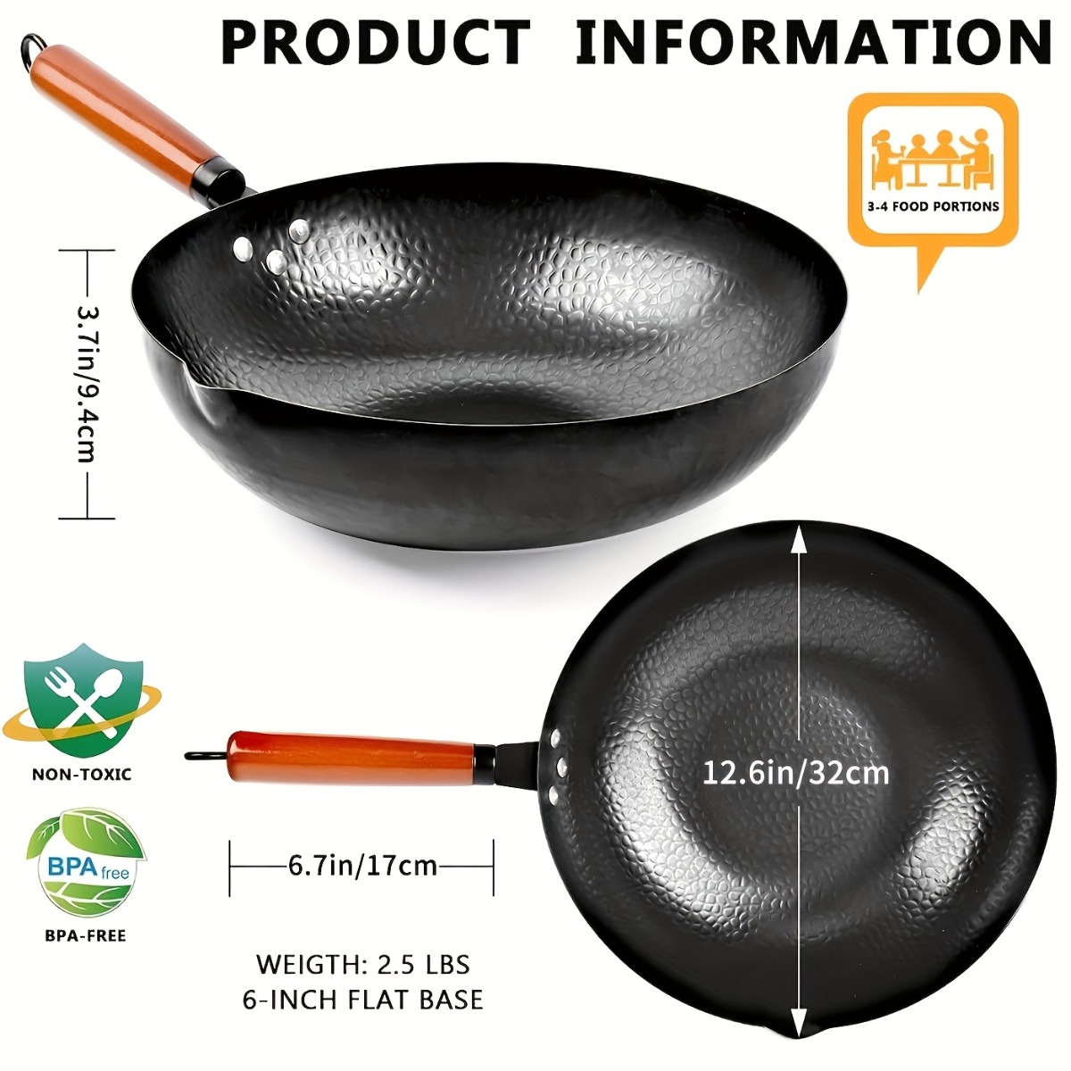 12,6 Zoll Gusseisen-Wok-Set, a – Meal Prep With Rice Bewertung und Preis