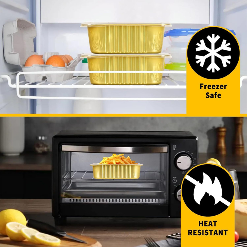 【20 Stück 750 ml Goldpfannen】  – Meal Prep Oven Safe Containers Bewertung und Preis