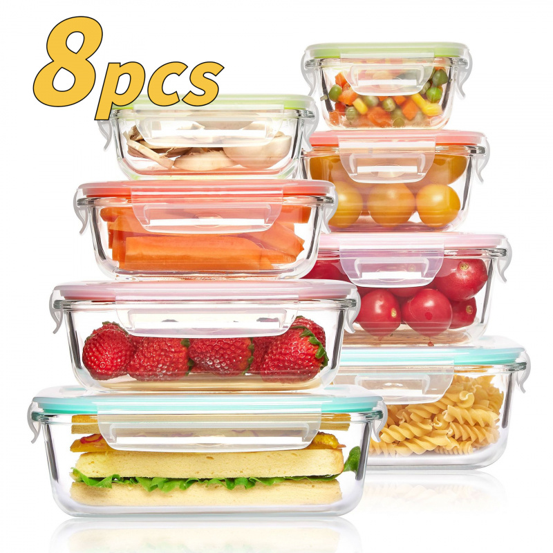 8-teiliges Set Versiegelte Gla – Meal Prep Glass Containers Oven Safe Bewertung und Preis
