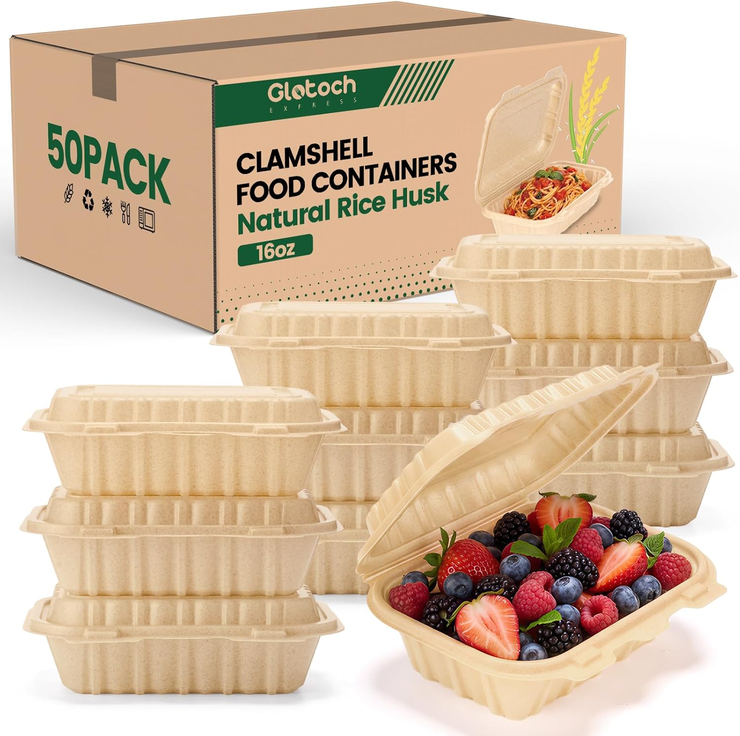50er-Pack 16oz Clamshell Take- – Meal Prep Microwave Bewertung und Preis