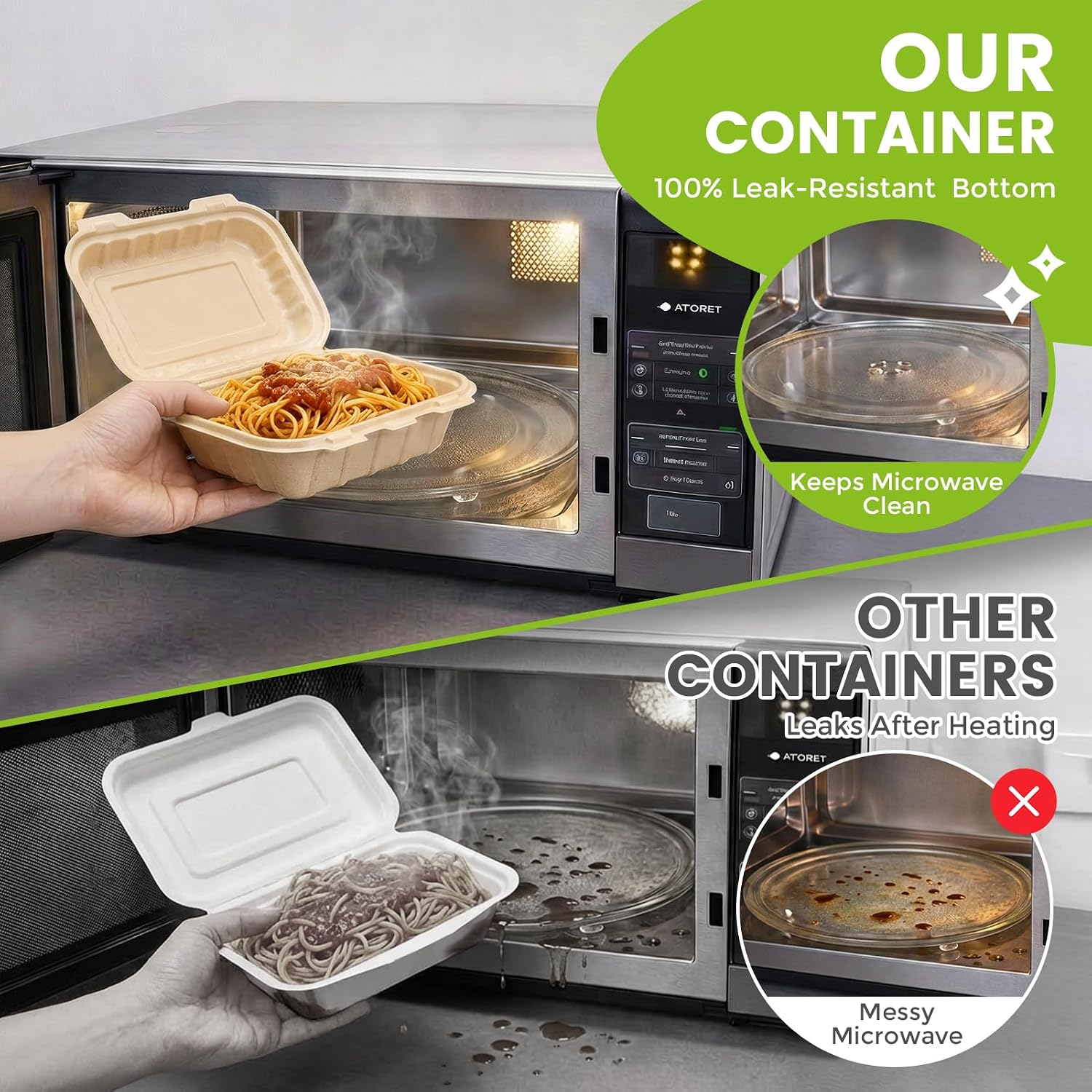 50er-Pack 16oz Clamshell Take- – Meal Prep Microwave Bewertung und Preis