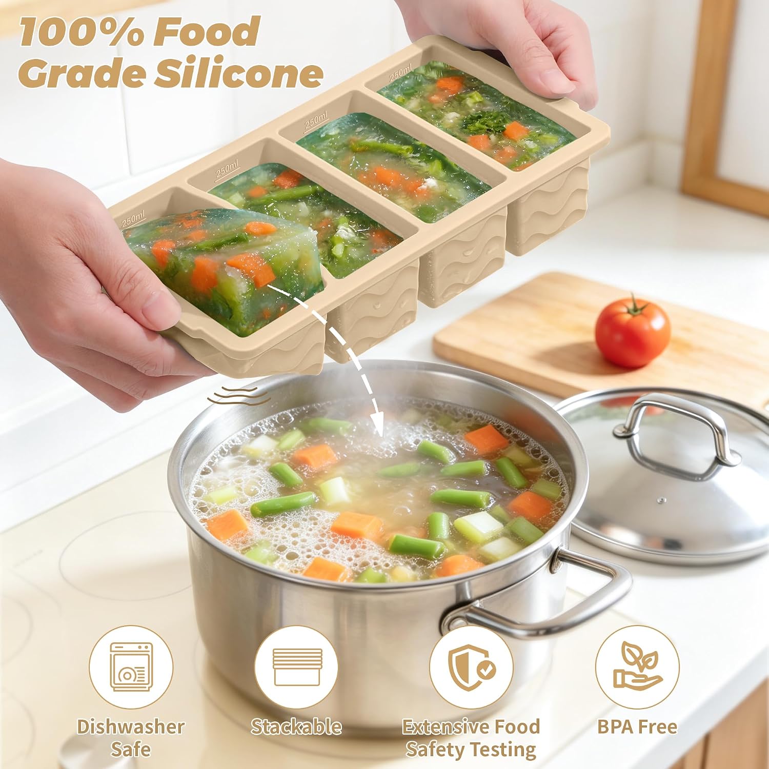 Silikon-Gefrierformen mit Deck – Meal Prep Oven Safe Containers Bewertung und Preis