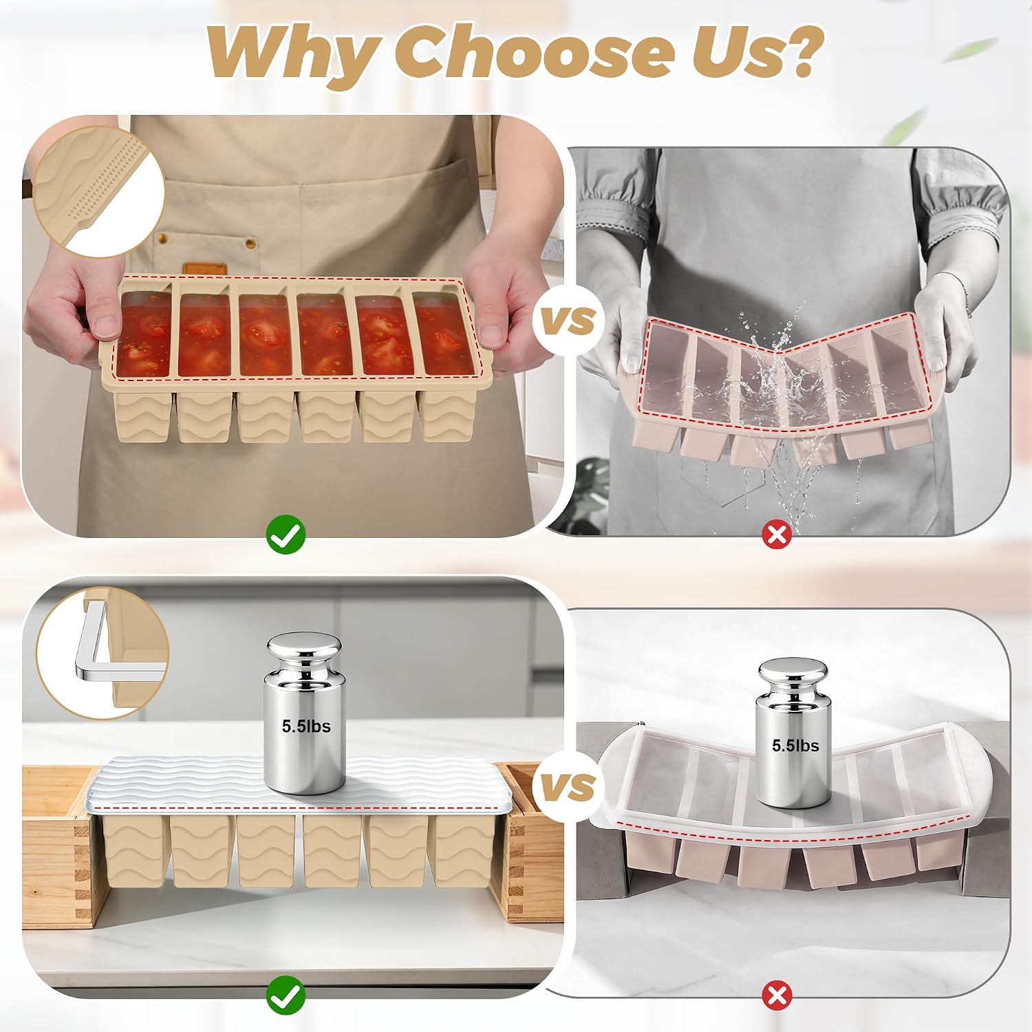 Silikon-Gefrierformen mit Deck – Meal Prep Oven Safe Containers Bewertung und Preis