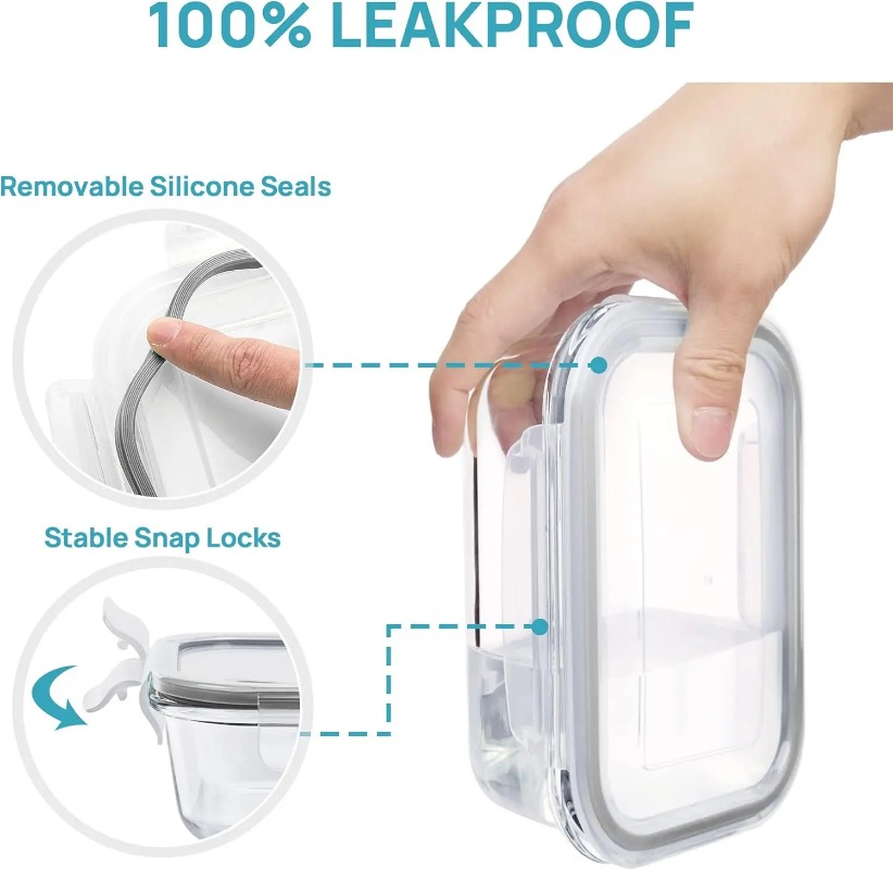 Glas-Lebensmittelbehälter-Set, – Meal Prep Glass Containers Oven Safe Bewertung und Preis