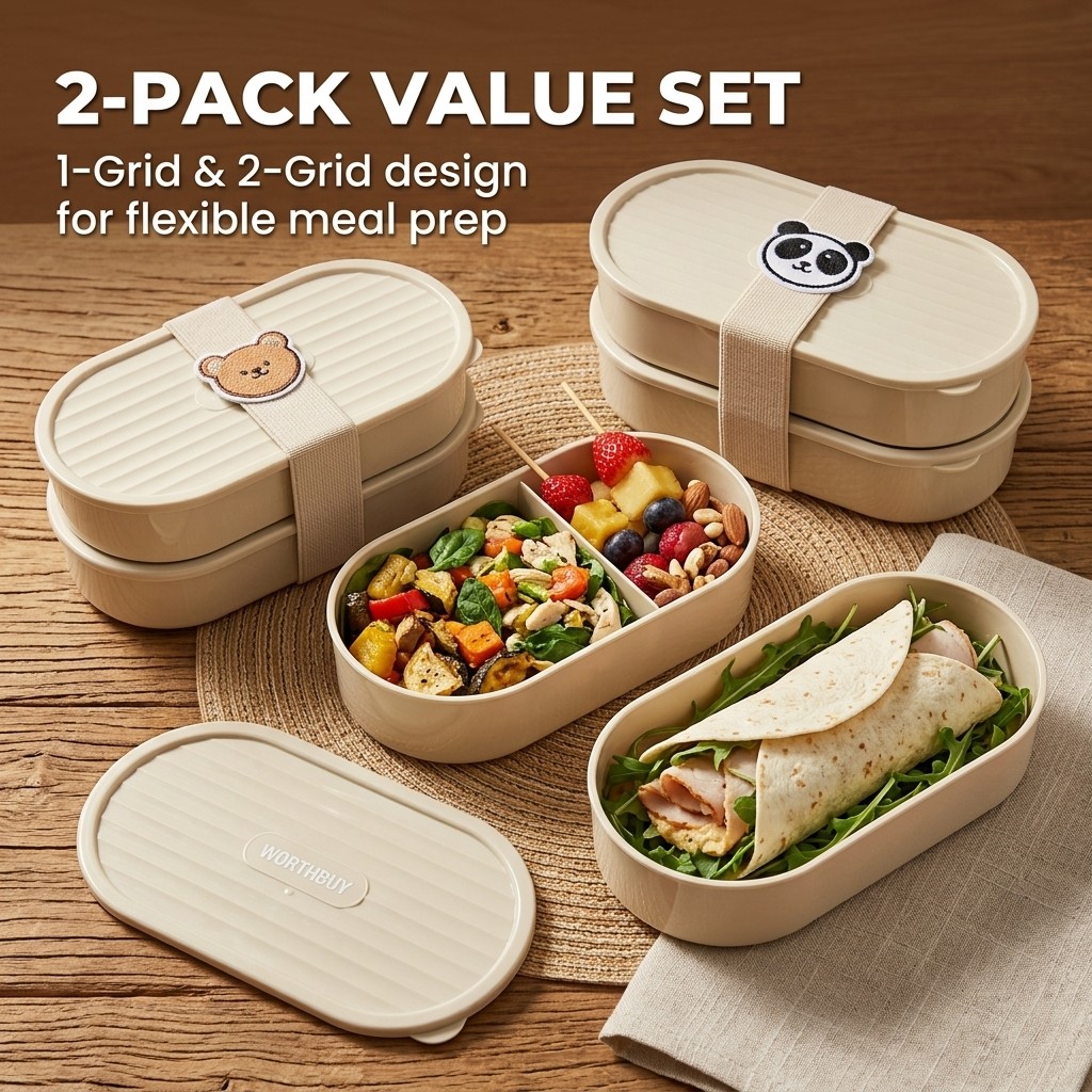 2-teiliges Set Cartoon Kinder  – Meal Prep Microwave Bewertung und Preis
