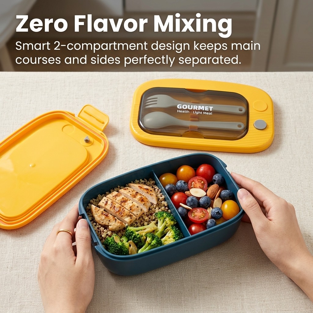 Plastik Bento Lunchbox mit 2 F – Meal Prep Meal Ideas Bewertung und Preis
