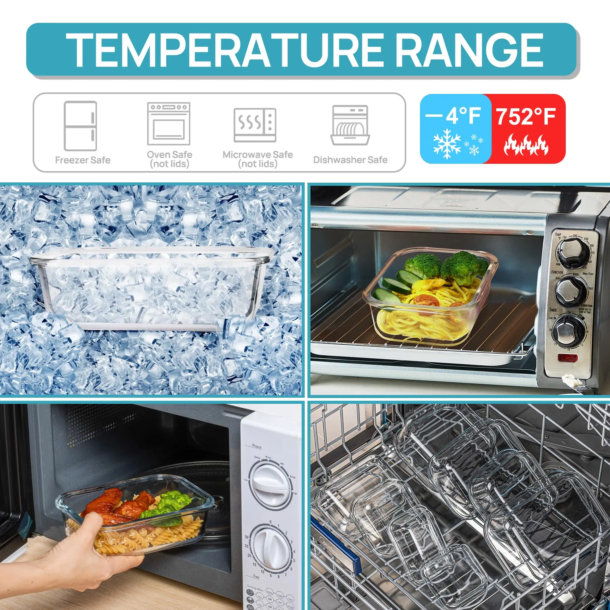 Lunchbox aus Glas, Aufbewahrun – Meal Prep Glass Containers Oven Safe Bewertung und Preis