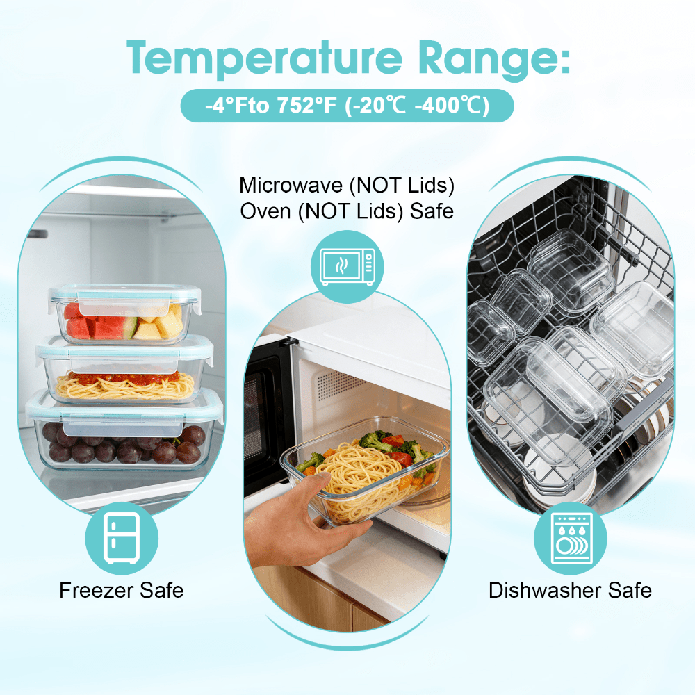 24-teiliges Set aus Glas-Leben – Meal Prep Oven Safe Containers Bewertung und Preis
