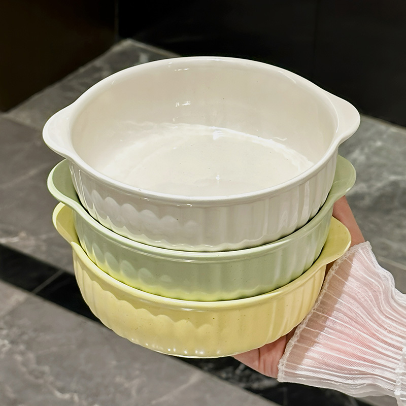 Ein Keramikschüssel mit zwei H – Meal Prep Microwave Bewertung und Preis
